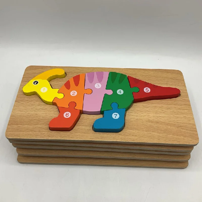 Bag of Wooden Dinosaur Counting Puzzles