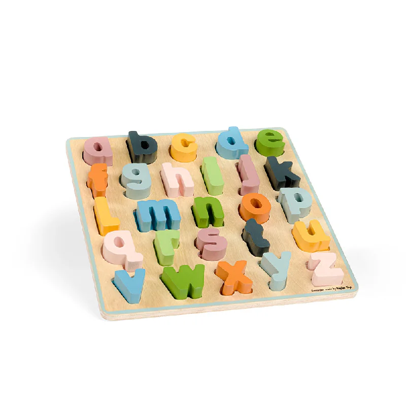 Bigjigs Toys Lower Case Wooden Abc Puzzle - Scandi