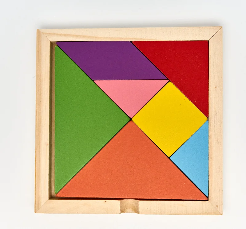 Wooden Colored Tangram Puzzle