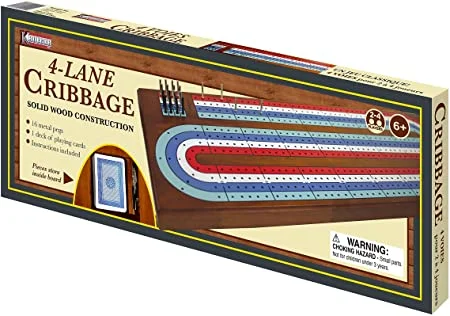 Cribbage 4 Lane Wooden Board