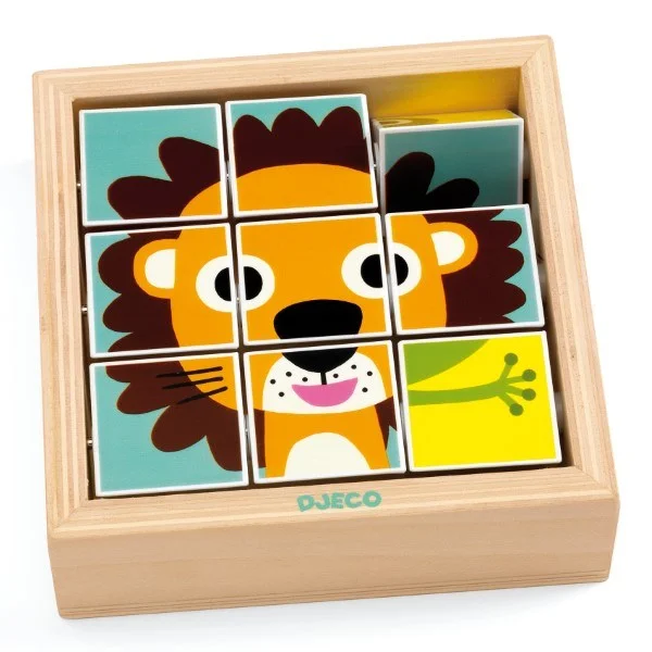 Djeco 9 Wooden Blocks Puzzle - Tournanimo