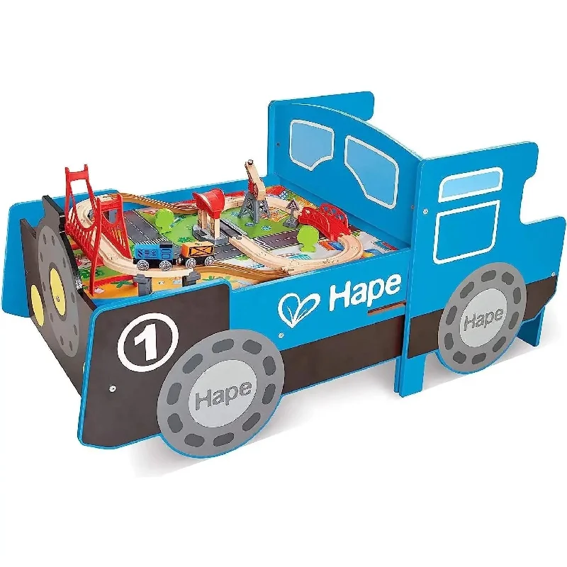 Hape Wooden Blue Foldable Ride-on Engine Table