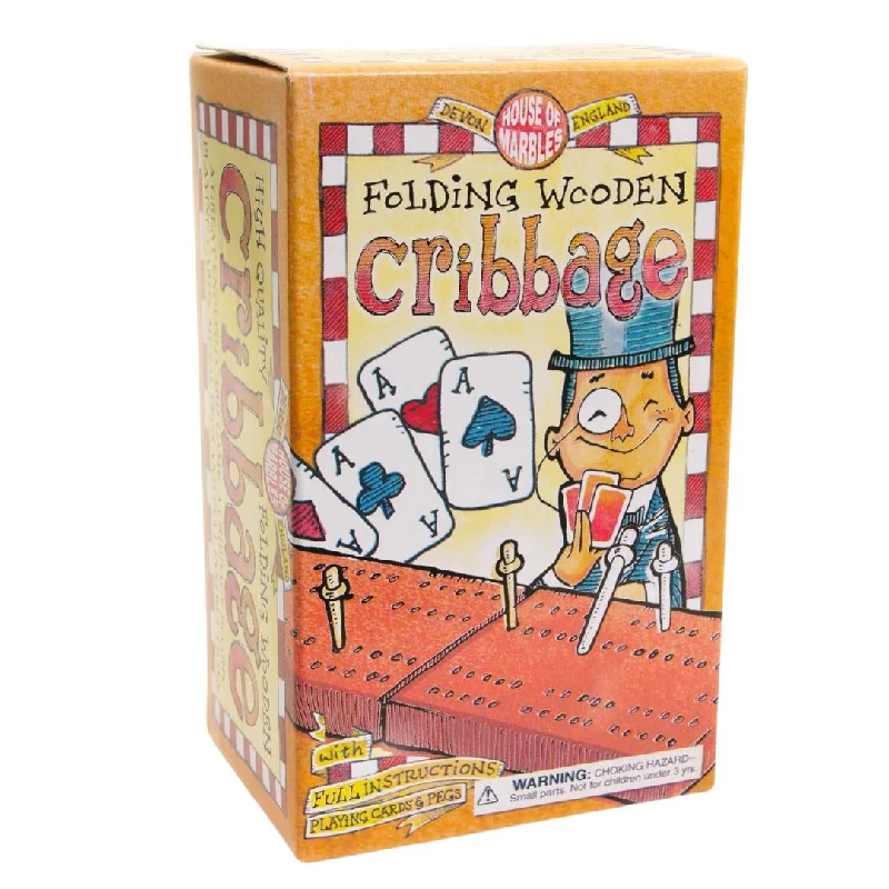 Pocket-sized Wooden Cribbage Set