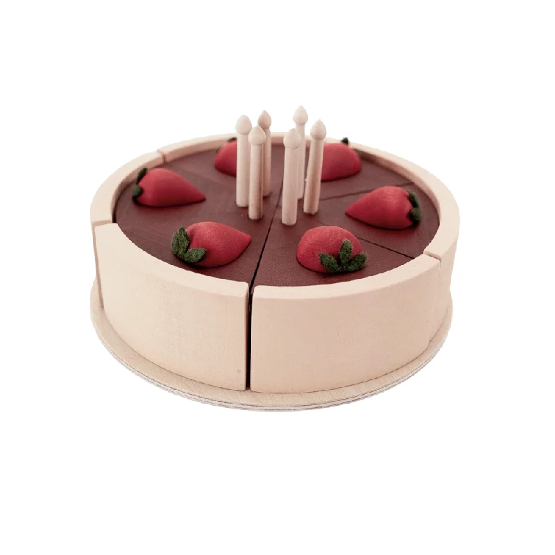 Wooden Chocolate Cake Play Food