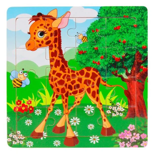 Wooden Kids 16 Piece Jigsaw Toys Education And Learning Puzzles Toys