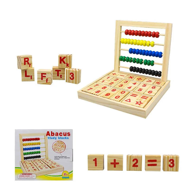 Colorful Wooden Abacus Mathematics Toy For Kids