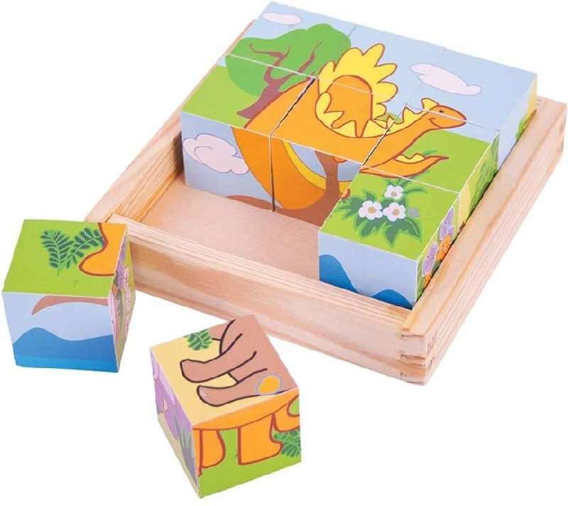 Wooden Dinosaur Cube Puzzle