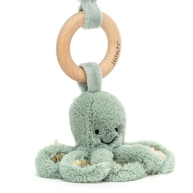 Odyssey Octopus Wooden Ring Toy with Rattle