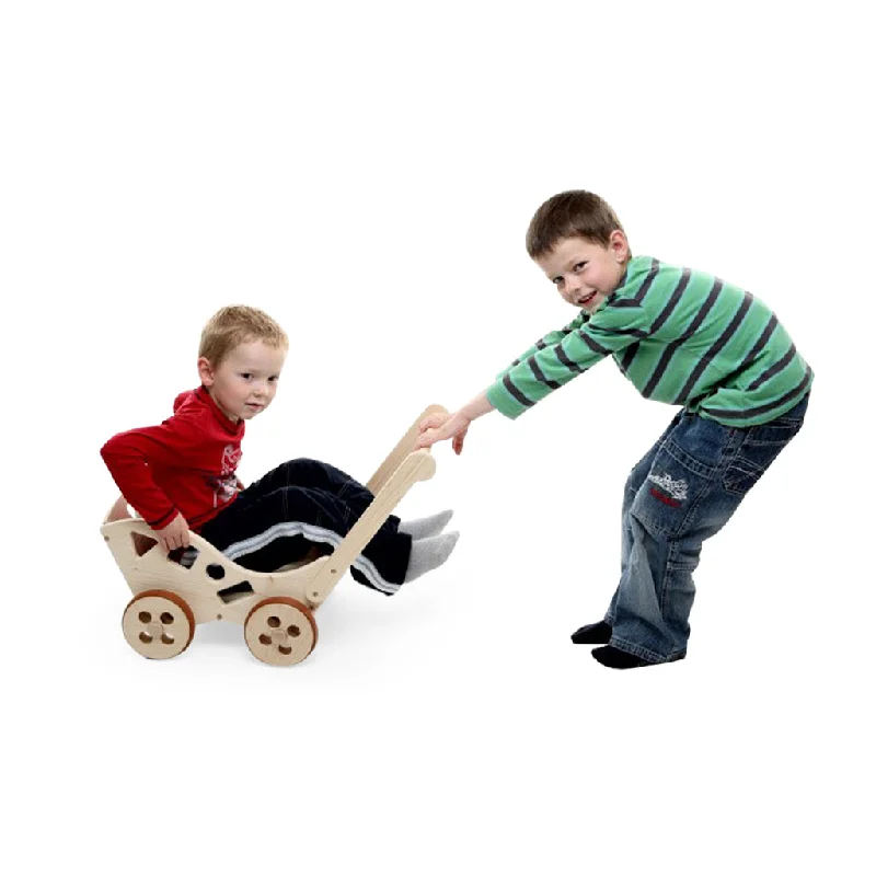 Extra Large Wooden Push Cart With Blocks