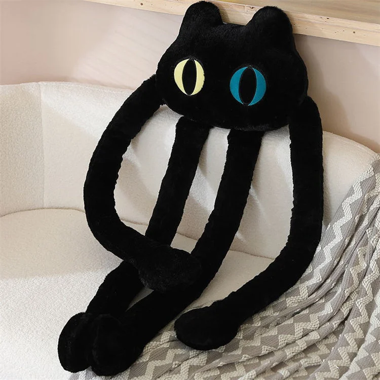 Long Leg Octopus Plush Pillow | Black Cat