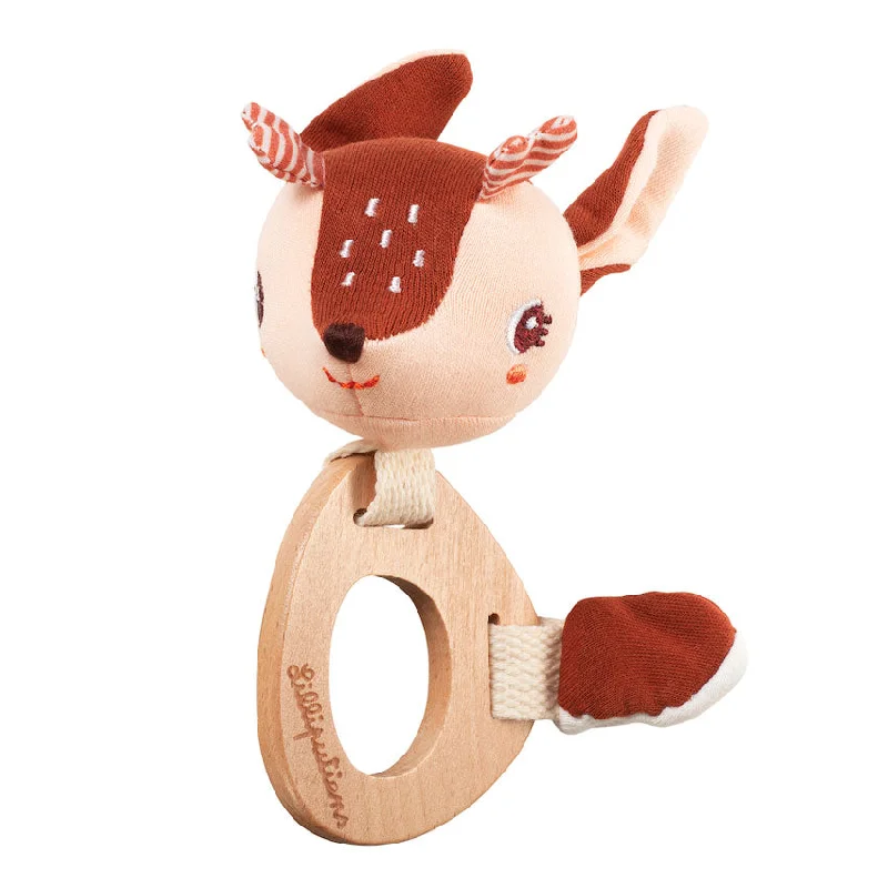 Stella Fawn Eco Wooden Rattle