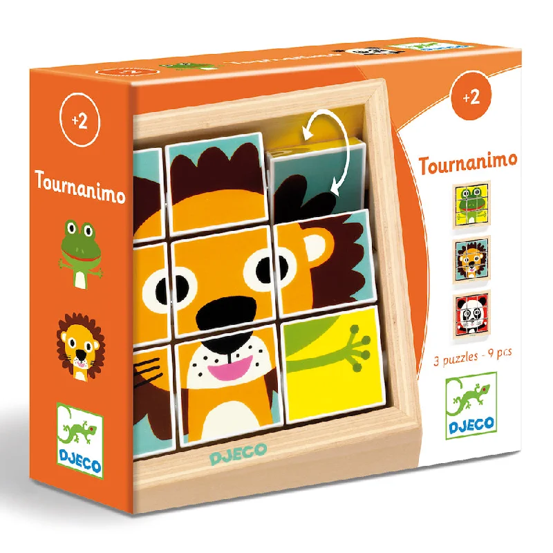 Djeco Toddler Wooden Block Puzzle - Tournanimo