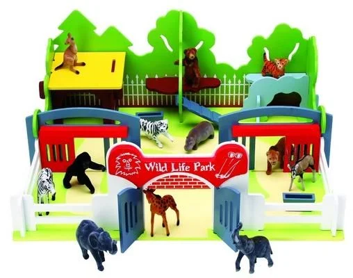 wildlife park wooden playset with animals