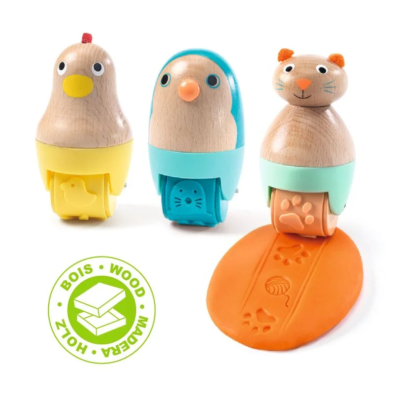 Wooden Animal Dough Rollers