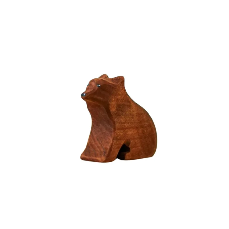 Wooden Bear Cub - Sitting