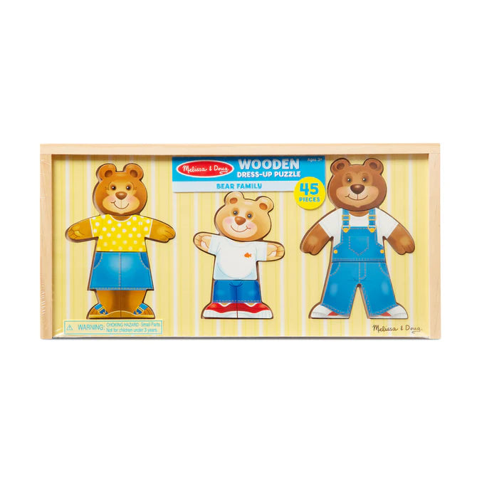 Wooden Bear Family Dress-Up Puzzle