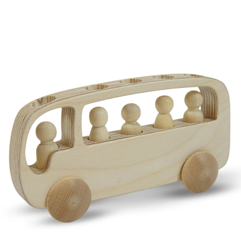 Wooden Bus With Passengers