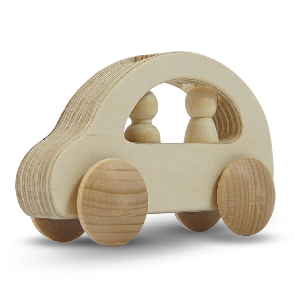 Wooden Car With Passengers