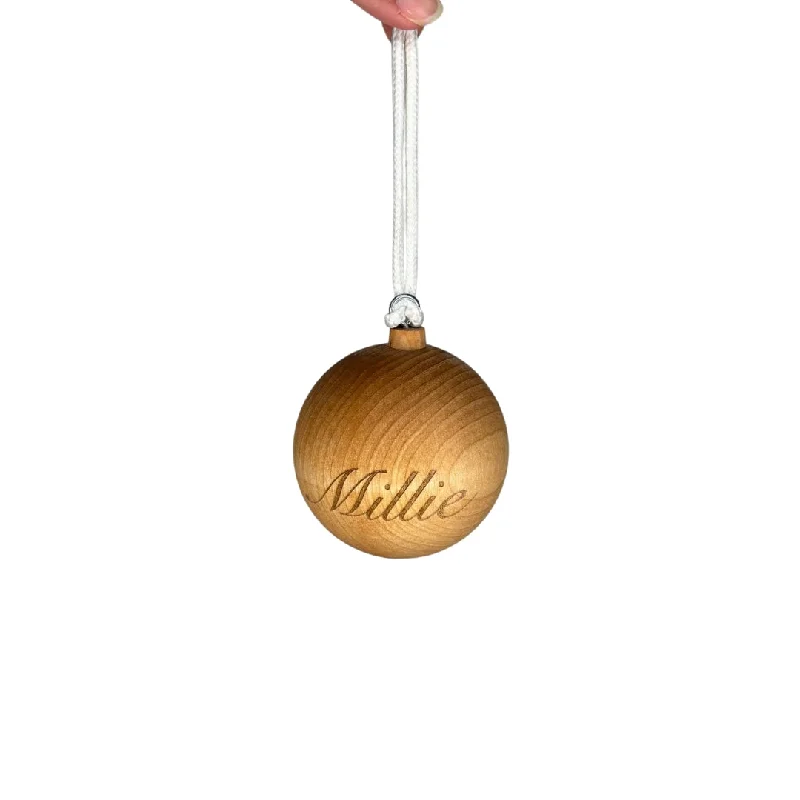 Wooden Personalised Christmas Ornament - Ball