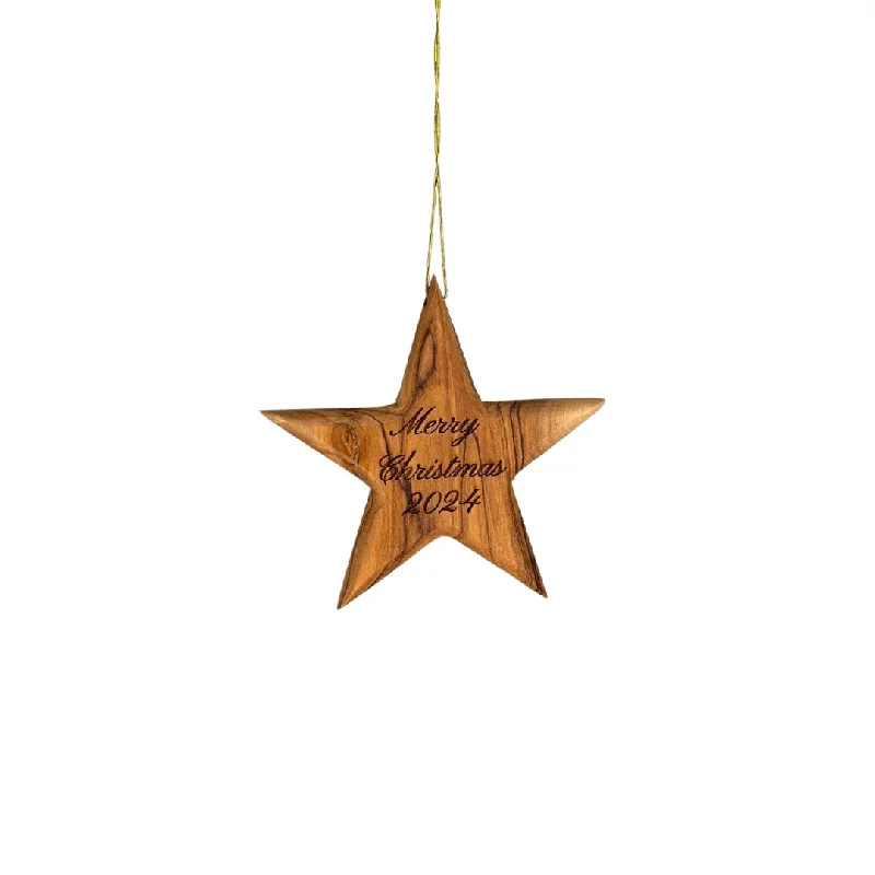 Wooden Personalised Christmas Ornament - Star