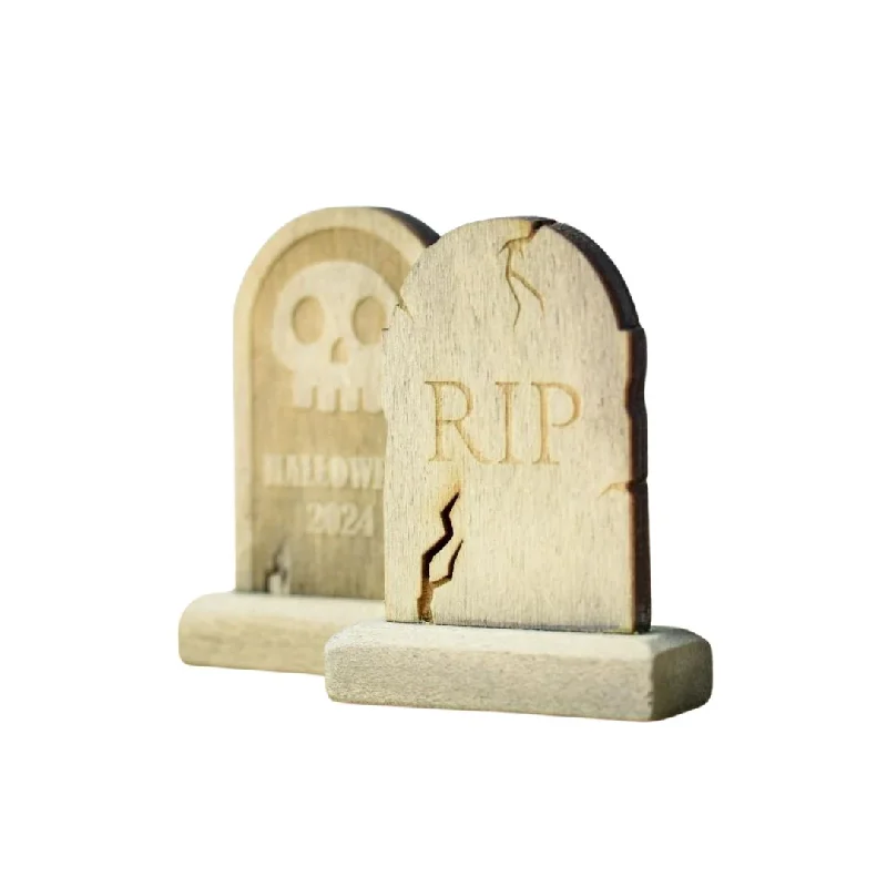 Wooden Gravestones - Set Of 2