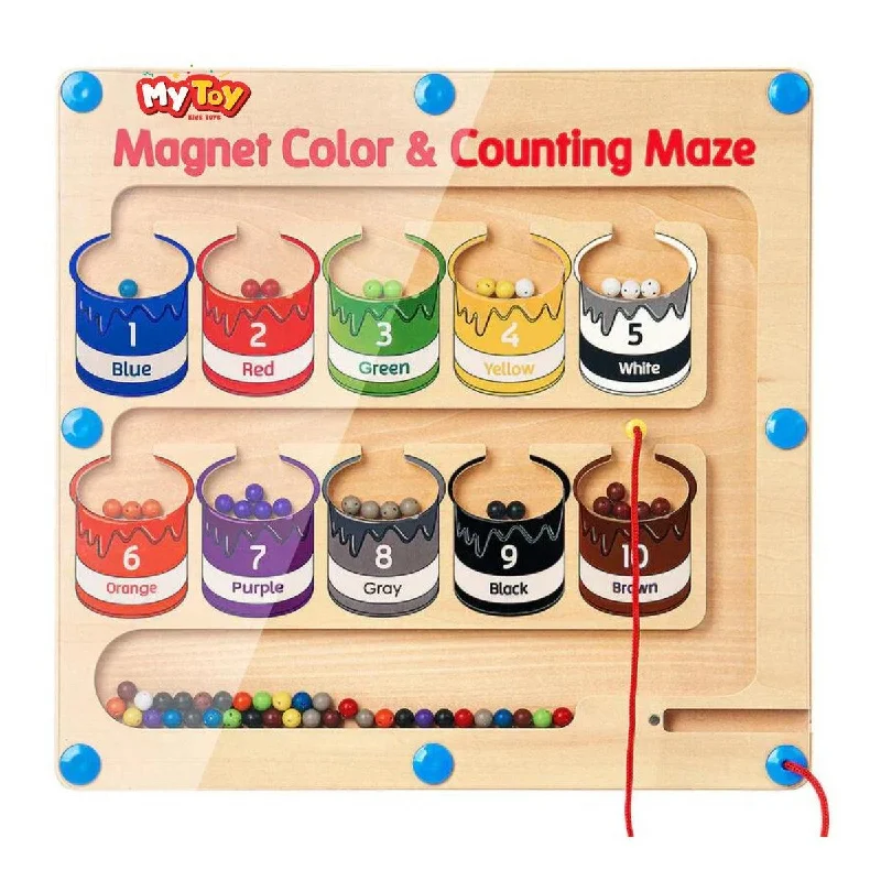 Wooden Magnet Counting Color Maze For Fun and Learn