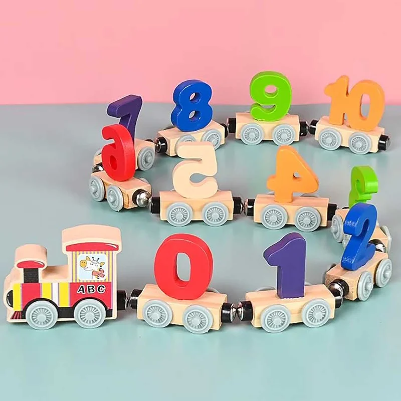 Wooden Magnetic Digital Train 0 to 20 with Signs for Kids