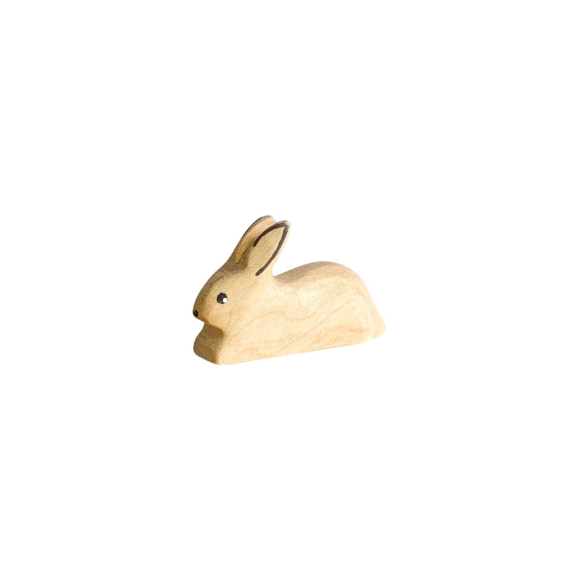 Wooden Rabbit - Laying