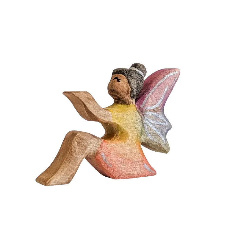 Wooden Sitting Fairy - Dark