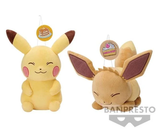 Banpresto Plush Toy Pokemon Big Plush Cafe Art Pikachu Eevee (22cm) (1 of 2 Plushy)