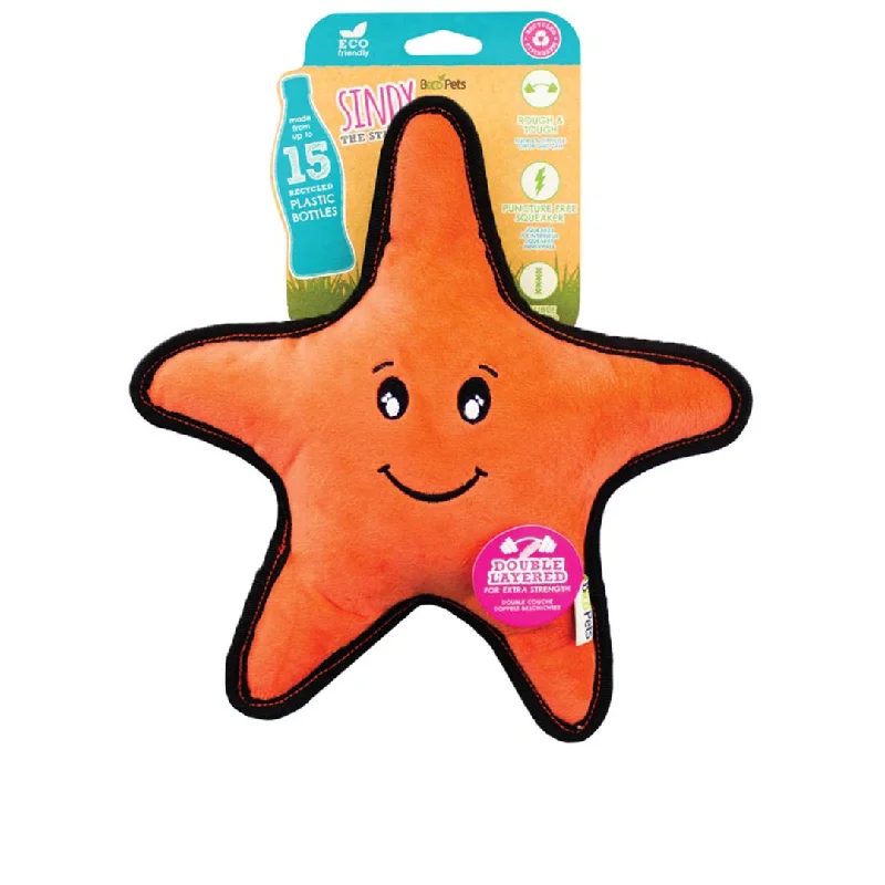 Beco Sindy The Starfish Eco Friendly Rough And Tough Plush Dog Toy