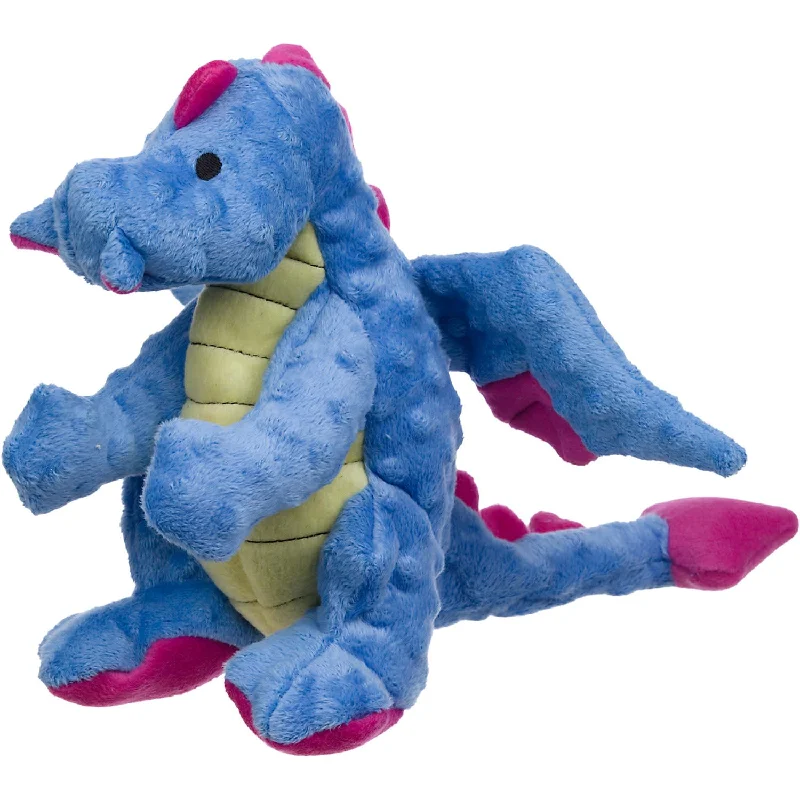 goDog Dragon Durable Squeaky Plush Dog Toy, Periwinkle