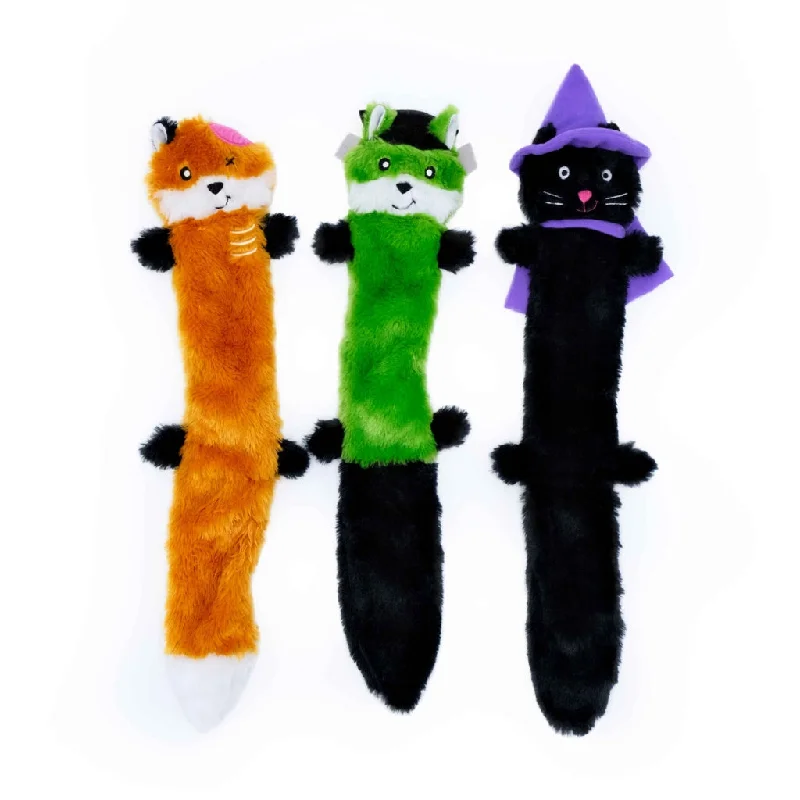 Zippy Paws Halloween 2024 Skinny Peltz Plush Dog Toy, Large 3pk