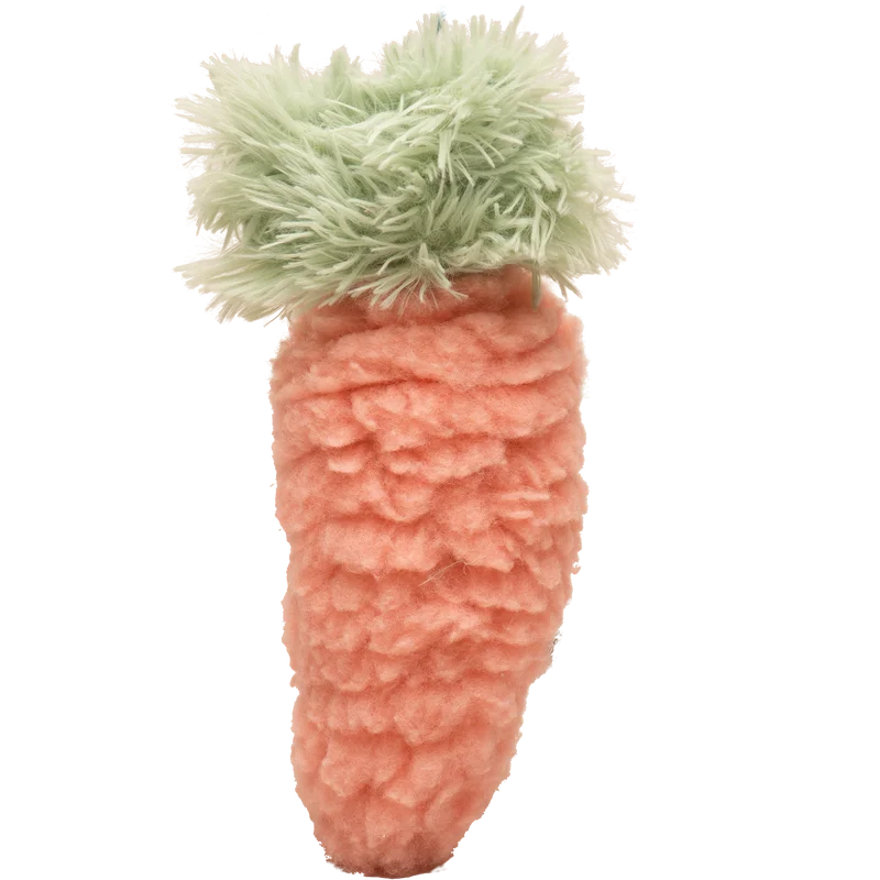 HuggleHounds Mr Garret Carrot Durable Squeaky Plush Dog Toy