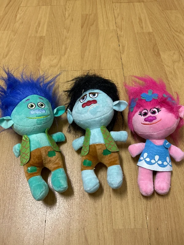 Trolls plush toys with clip , 3 per set. 28cm