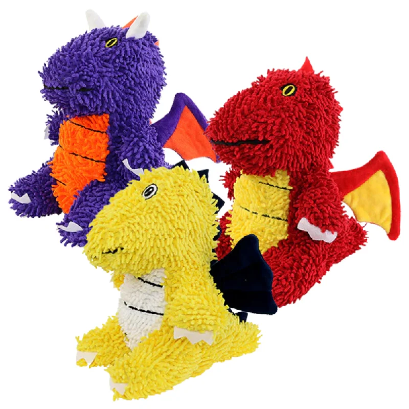 Tuffy Mighty Microfiber Ball Durable Squeaky Plush Dog Toy, Dragon