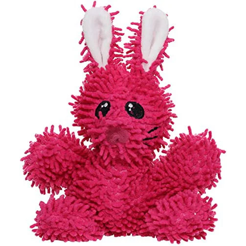 Tuffy Mighty Microfiber Ball Durable Squeaky Plush Dog Toy, Rabbit