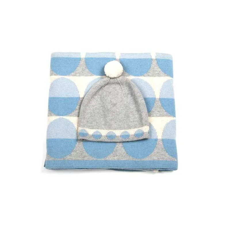 Baby Blanket & Hat Gift Set - Blue