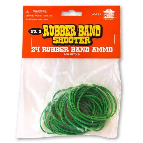 Rubber Band Gun Refills for Pistols, includes 24 Rubber Bands