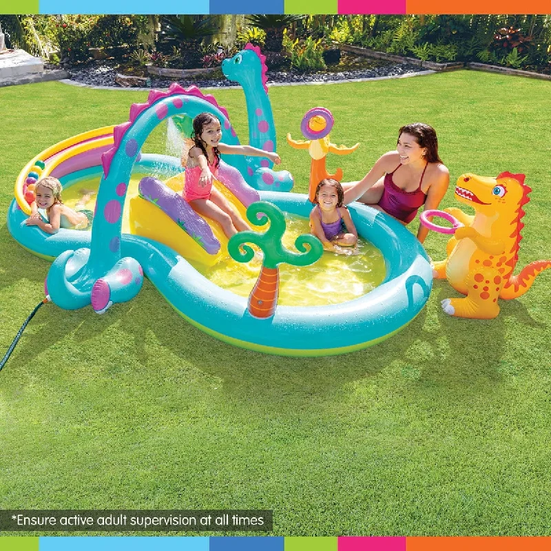 Dinoland Play Centre Inflatable Kids Pool with Slide