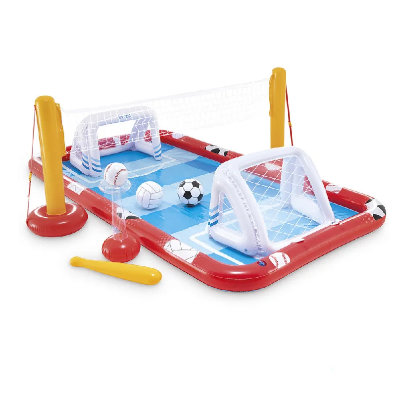 Intex Action Sports Inflatable Pool Play Center with Volleyball, Soccer, Baseball