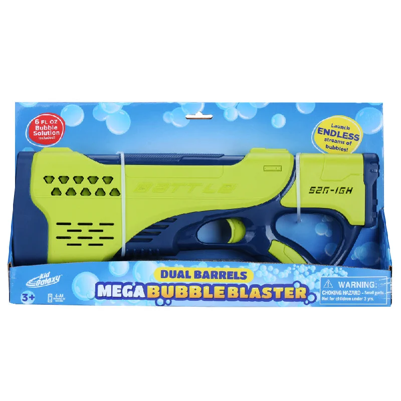 Kid Galaxy Dual Barrels Mega Bubble Blaster, Outdoor Bubble Toy for Kids, Ages 3+