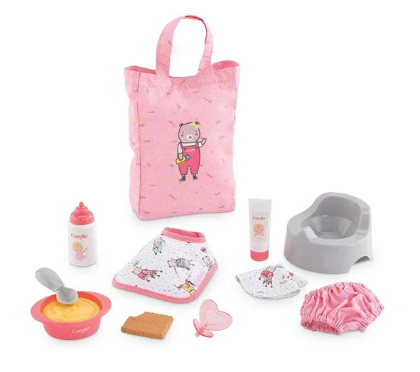 Large Accessories Set for 12 inch Baby Doll - Pink | Corolle