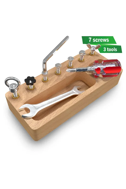 Montessori Toy for Kids - Wooden Screw Driver Board