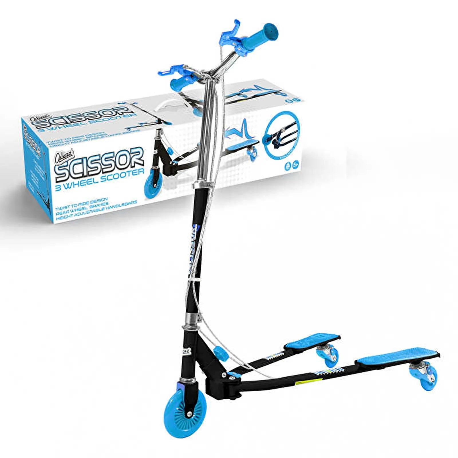 Ozbozz Scissor Scooter Black & Blue