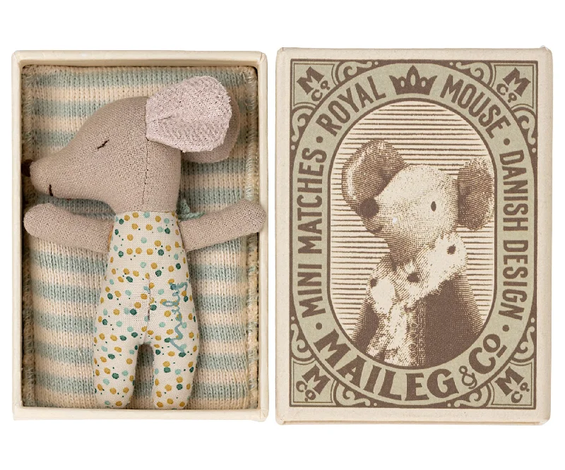 Sleepy/Wakey Baby Mouse in Matchbox by Maileg