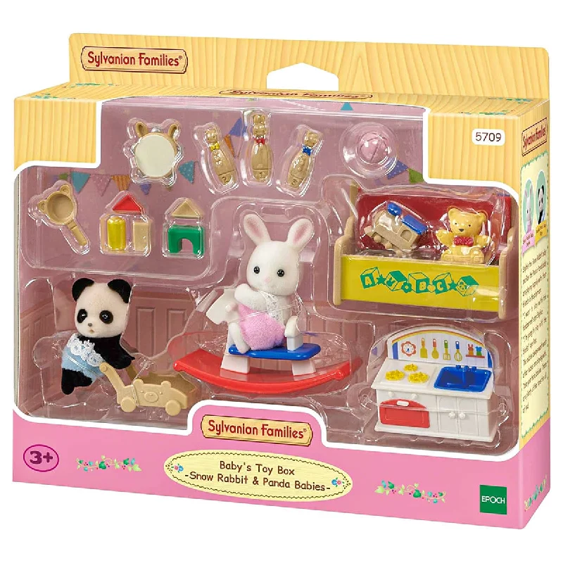 Sylvanian Families Baby Toy Box - Snow Rabbit & Panda Babies Playset