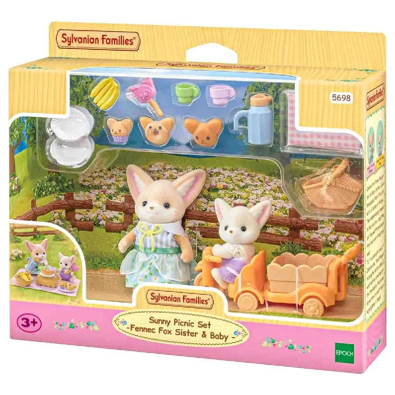 Sylvanian Families Sunny Picnic Set: Fennec Fox Sister & Baby Playset