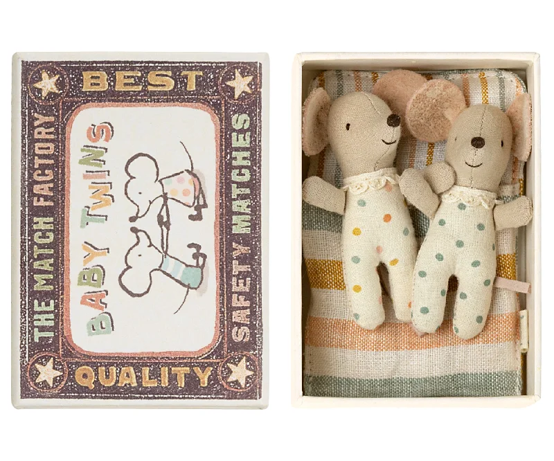 Twins, Baby Mice in Matchbox by Maileg