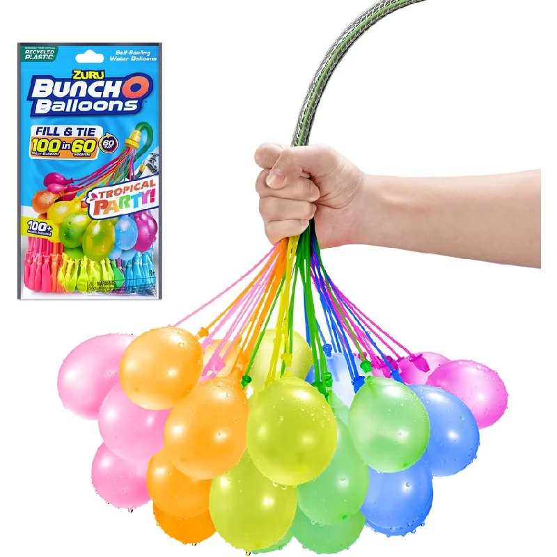 Zuru Bunch O Balloons Tropical Party 100+ Rapid-Filling Self-Sealing Water Balloons